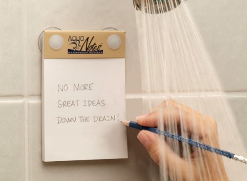 Aqua笔记可以让你在洗澡的时候在记事本上写下你的想法