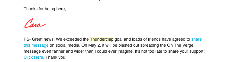 Cara Thunderclap电子邮件通讯