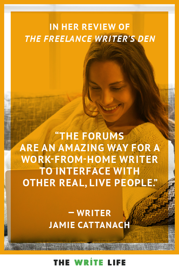自由作家Den Review:“对于在家工作的作家来说，论坛是一种与其他真实的人交流的奇妙方式。”作家杰米·卡塔纳赫(Jamie Cattanach)